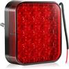 DARKGUARD 1x Fanale Retronebbia LED Rosso 12V/24V 2.2W Universale Faro Antinebbia 16LED Fendinebbia Posteriore Impermeabile IP67 Omologato ECE Luci Di Nebbia per Rimorchio Caravan Trattore Camion