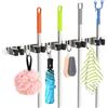 Vonsera Porta Scope Parete, 5 Supporti e 4 Ganci portascope da Muro Appendibile Armadietto Portascope per Esterno Organizer per Utensili a Muro per Cucina, Bagno, Garage, Giardino, Balcone
