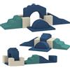 AIYAPLAY Set 7 Blocchi Costruzioni Imbottite Bambini Fino 3 Anni in Velluto Blu