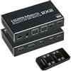 NINGKANGSHENG Switch matrice HDMI 2x2, selettore e splitter 2 in e 2 out, box con telecomando a infrarossi, supporto Ultra 4K a 60Hz YUV 4:2:0, 4K a 30Hz, 3D, 1080P, HDMI 1.4, HDCP 1.4