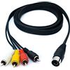 System-S Cavo RCA 4 RCA 150 cm maschio a DIN 5 poli, adattatore stereo, nero