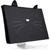 kwmobile 27-28 monitor Cover - Protezione Monitor PC Antipolvere Schermo Computer - Custodia Protettiva Muso Felino