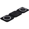 Dudùu - Fold Tappetino di ricarica 3 in 1 Pieghevole - Ricarica Qi per Smartphone, Smartwatch IOS e Auricolari, Stazione di Ricarica Portatile, Fast Charge 15W, Design Compatto da Viaggio (Nero)