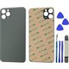 Peixiong Sostituzione del coperchio del vetro posteriore 13 Pro per iPhone 13 Pro Sostituzione del vetro posteriore posteriore da 6,1 '' con kit di strumenti di riparazione (Verde Alpino)