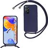 FERLAN Custodia per Redmi Note 11 Pro 5G/4G Cover con Cordino,Silicone Antiurto TPU Morbido Case Corda Collana Necklace Regolabile Stylish con Catena Ultra Sottile Cover per Redmi Note 11 Pro 5G/4G,Blu navy