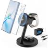 JoyGeek Caricatore magnetico induttivo per Samsung 4 in 1, Qi2.2 25 W Fast Mag-Safe per Galaxy S26/S25/Ultra/Z Fold/Flip 7, caricatore wireless per Watch 8/Ultra/7/6/5, per Galaxy Buds 4/3 Pro