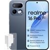 realme 16 Pro 5G Smartphone, 8+256GB, Fotocamera 200MP OIS, Batteria 6500mAh, Display Piatto 6,78 144Hz, Ricarica Rapida 45W, Funzioni AI, IP69, Dual SIM, Grigio (con Adattatore)