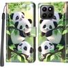PHINIENLAND Cover per Honor 400 Smart 4G / 5G Case PU Pelle Custodia [Kickstand] [Chiusura magnetica] [Slot per Schede], Portafoglio Flip Custodia per Honor 400 Smart,Panda