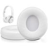 SOULWIT Cuscinetti Auricolari di Ricambio per Beats Solo Pro Wireless On-Ear Cuffie con Cancellazione del Rumore, Padiglioni Cuffie con Pelle Proteica Più Morbida - Bianco