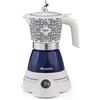 Ariete 1358 Moka Aroma Capri/Positano, Moka elettrica, 400W, 2/4 tazze, Cordless, Spegnimento automatico, Mantenimento temperatura