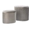 Ad Trend Set 2 Pouf Contenitore Iskra Grigio Velluto H 31 / 38 Cm - Pouf Contenitore Design Moderno Salvaspazio Arredo Casa
