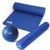 Sissel KIT PILATES CASA LITE PREMIUM BLU: Soft Ball, Rullo e Materassino, Blu, KIT PILATES LITE PREMIUM