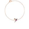 Einzelstück® Bracciale con colibrì I in argento Sterling 925, placcato oro 14 K, con zirconi, colore: oro rosa 14 carati, Eine Grösse, Argento sterling, Zirconia cubica