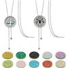 PH PandaHall 2 stili diffusore di oli essenziali collana maglione catena aroma lunga collana regolabile in acciaio inox profumo lunga catena con 20 cuscinetti glitter per donne gioielli accessorio