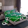 Loussiesd Set di lenzuola da calcio Set di biancheria da letto Campo da calcio Competitivo Giochi Set di lenzuola con tasca profonda lenzuolo con angoli elasticizzati 3 pezzi taglia singola
