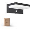Philips Lampada solare per esterni con sensore di movimento, 3 modalità di illuminazione, 5000 K IP54 impermeabile, luce LED solare per garage, cortile, portico