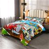 Loussiesd Trapunta Sherpa con camion dei pompieri per bambini, morbida e soffice, per letto 230x220cm, ambulanza, elicottero, super morbido, motivo cartone animato