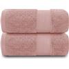 GC GAVENO CAVAILIA Asciugamani da bagno da 700 g/m², confezione da 2 asciugamani in cotone egiziano, ad asciugatura rapida, asciugamani morbidi al tatto, rosa cipria, 90 x 140 cm