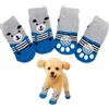 RVYEIOP 4 paia calzini per cani, grazioso orsacchiotto, protezione zampe cane, protezione per le zampe dei cani.