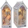HJBHDOLL Kit fai da te per casa delle bambole, giocattolo puzzle, mobili in miniatura, abito da sposa romantico, casa delle bambole con luci LED, regalo creativo per matrimonio e San Valentino