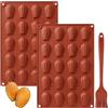 YXHZVON 2 Pezzi Stampo Madeleine, 20 Fori Forme per Madeleine Antiaderente, Stampi per Madeleines in Silicone per Torta Cioccolato Gelatina, Cioccolato per Fai da Te