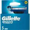 Gillette Mach3 Turbo Lamette Di Ricambio Per Rasoio Da Uomo, 5 Ricariche