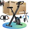 Zipro Cyclette Future X - Bicicletta pieghevole a X per appartamenti piccoli - Bicicletta magnetica da fitness, salvaspazio, misurazione silenziosa del battito cardiaco, supporto per tablet