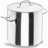 Lacor - 50145 - Pentola alta in acciaio inox, con coperchio, adatta a tutti i tipi di cucina, finitura opaca, capacità: 68,30 litri, altezza: 45 cm, diametro: 45 cm, argento