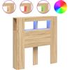vidaXL Testata LED rovere Sonoma 100x18,5x103,5 cm Materiale a base di legno