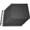 VEVOR 12 tappetini puzzle, tappetini protettivi per pavimenti 610 x 610 x 14 mm, tappetini in schiuma EVA ad alta densità, tappetini da fitness ad incastro, tappetini da ginnastica, tappetini sportivi, tappetini da allenamento (neri) con puntini bianchi