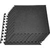 VEVOR 12 tappetini puzzle, tappetino protettivo per pavimenti 61 x 61 x 1 cm, tappetino in schiuma EVA ad alta densità, tappetino da fitness a incastro, tappetino da ginnastica, tappetino sportivo, tappetino da allenamento (nero) con pois grigi
