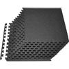 VEVOR 12 tappetini puzzle, tappetini protettivi per pavimenti 610 x 610 x 14 mm, tappetini in schiuma EVA ad alta densità, tappetini da fitness ad incastro, tappetini da ginnastica, tappetini sportivi, tappetini da allenamento (neri) con puntini grigi