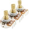 Musiclily Pro A250Kx2+B250K Mini Potenziometro Ottone Metrico Split Short Shaft 6,5mm Audio Lineare Taper Pots per Chitarra Elettrica ST Tele PB JB Basso(Set di 2A1B)