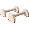 SPORTNOW Set di 2 parallele maniglie Push-up parallettes in legno di faggio antiscivolo finitura in legno naturale