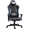 Vinsetto Sedia da Gaming Ergonomica con Funzione Dondolo Reclinabile a 150°, in Tessuto Effetto Lino, 66x53x128-138 cm, Grigio|Aosom Italy