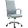Vinsetto Sedia da Ufficio, Sedia Girevole con Funzione Dondolo, Regolabile in Altezza, Ecopelle, fino a 120 kg, Grigio Chiaro