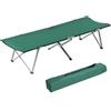 Outsunny Letto da campeggio letto pieghevole 193 x 64 x 40 cm con sacca trasporto poliestere Oxford metallo verde e grigio