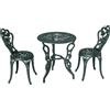 Outsunny Set da Giardino Bistroset Mobili da Giardino 3 pz. Fusione di Alluminio Verde Antico