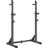 SPORTNOW Supporto per Bilanciere con Altezza e Larghezza Regolabili in Acciaio ed EVA, 60-87x65x121-158cm, Nero|Aosom