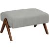HOMCOM Poggiapiedi da Soggiorno Sgabello Basso con Seduta Imbottita Gambe in Legno per Salotto Camera da Letto 69x47x36 cm Grigio | Aosom Italy