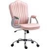 HOMCOM Sedia da Scrivania Girevole con Altezza Regolabile Braccioli Schienale Curvo Funzione di Basculante Rosa | Aosom Italy