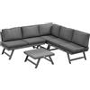 Outsunny Set da giardino a angolo e convertibile 4 pezzi con 2 divani, 1 poltrona d'angolo e 1 tavolino