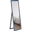 HOMCOM Specchio a Figura Intera 150x50 cm con Cornice in Velluto e Supporto per Soggiorno Camera da Letto Blu