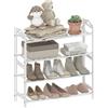 HOMCOM Scaffalatura per Scarpe in Bambù per 12 Paia di Scarpe per Ingresso Corridoio Camera da Letto 67,5x24,7x72 cm Bianco | Aosom Italy