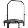 SPORTNOW Trampolino Elastico Pieghevole Ø102 cm con Manubrio Regolabile Telaio in Acciaio per Allenamento Gambe Corpo Rosso e Nero | Aosom Italy