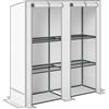 Outsunny Serra da Giardino con 2 Porte Avvolgibili, Scaffale a 3 Ripiani e Tasche Laterali, Bianco e Grigio | Aosom Italy