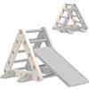 AIYAPLAY Struttura per Arrampicata per Bambini di 18-48 Mesi con Scivolo e Rampa 130x80x69 cm Grigio e Bianco | Aosom Italy