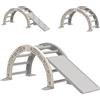 AIYAPLAY Struttura per Arrampicata, per Bambini di 18-48 Mesi, 4 in 1 con Arco di Arrampicata, Dondolo, Rampa e Scivolo 164x70x57 cm, Grigio e Bianco | Aosom Italy