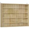 HOMCOM Bacheca Portaoggetti a 5 Ripiani Regolabili in Legno con Ante in Vetro, 80x9.5x60 cm, Color Legno | Aosom Italy