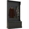 HOMCOM Attaccapanni Zapatero con Panca di Archiviazione e 5 Ganci Stile Moderno 96x34x179,7 cm Nero | Aosom Italy